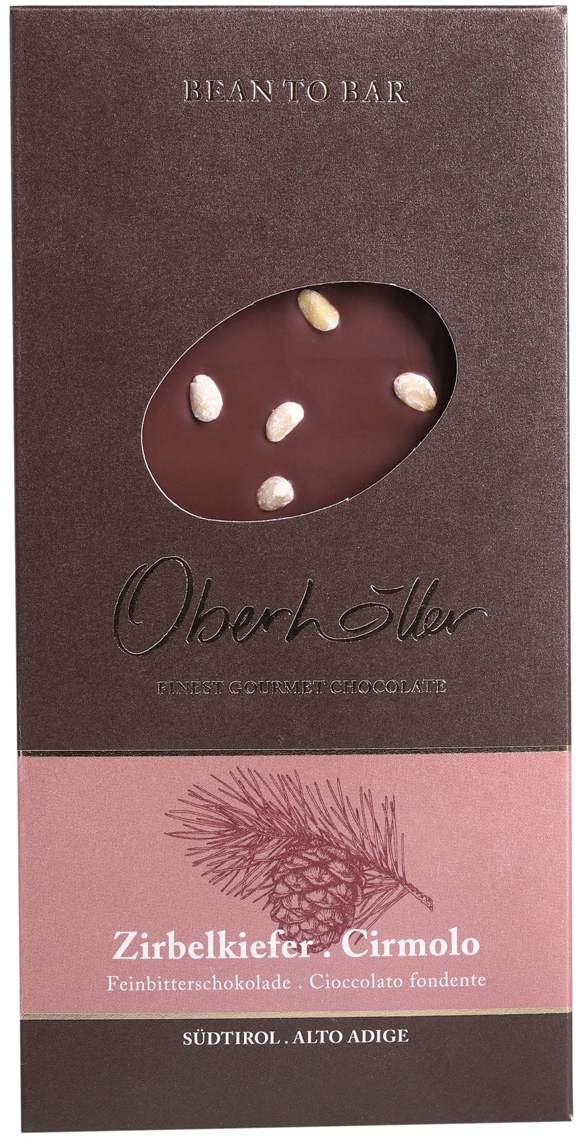 Feinbitterschokolade Zirbelnuss 1