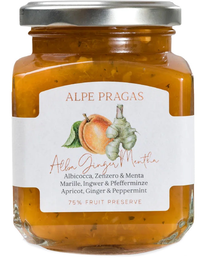 Fruchtaufstrich Marille, Ingwer, Minze 1