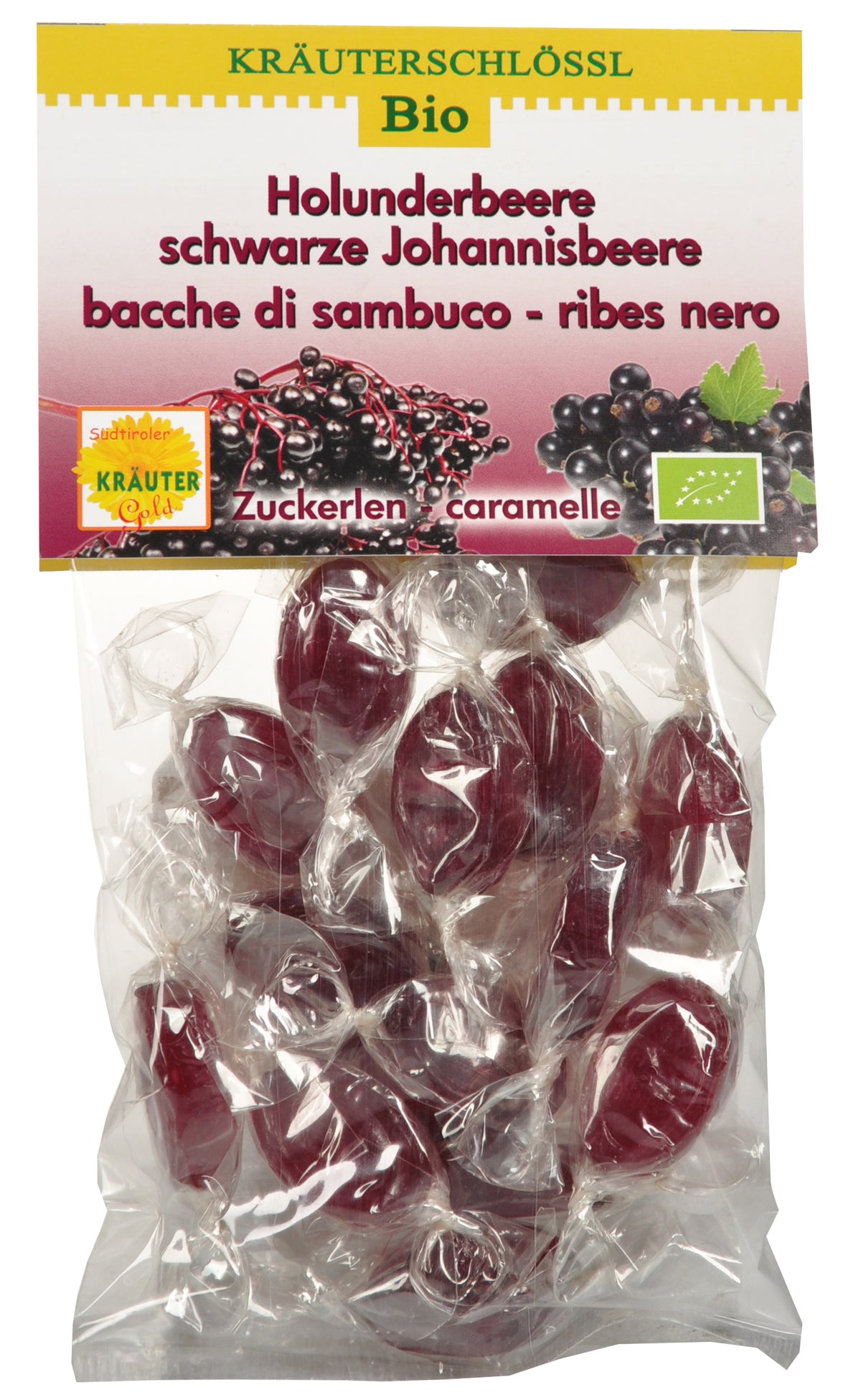 Holunderbeere - schwarze Johannisbeere Zuckerlen Bio 1