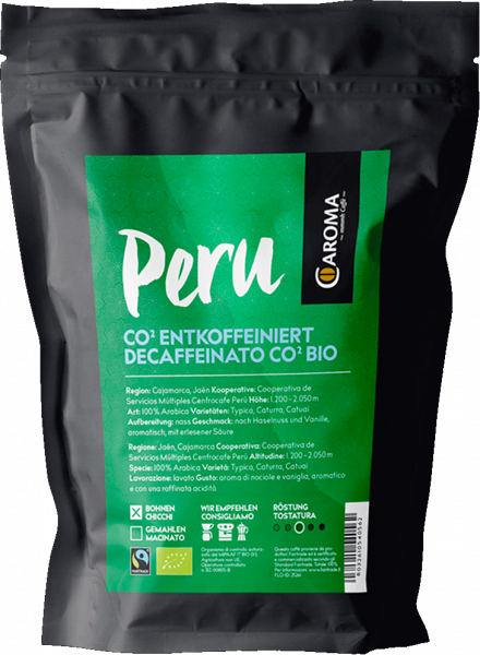 Arabica "Peru" Bio entkoffeiniert Bohnen